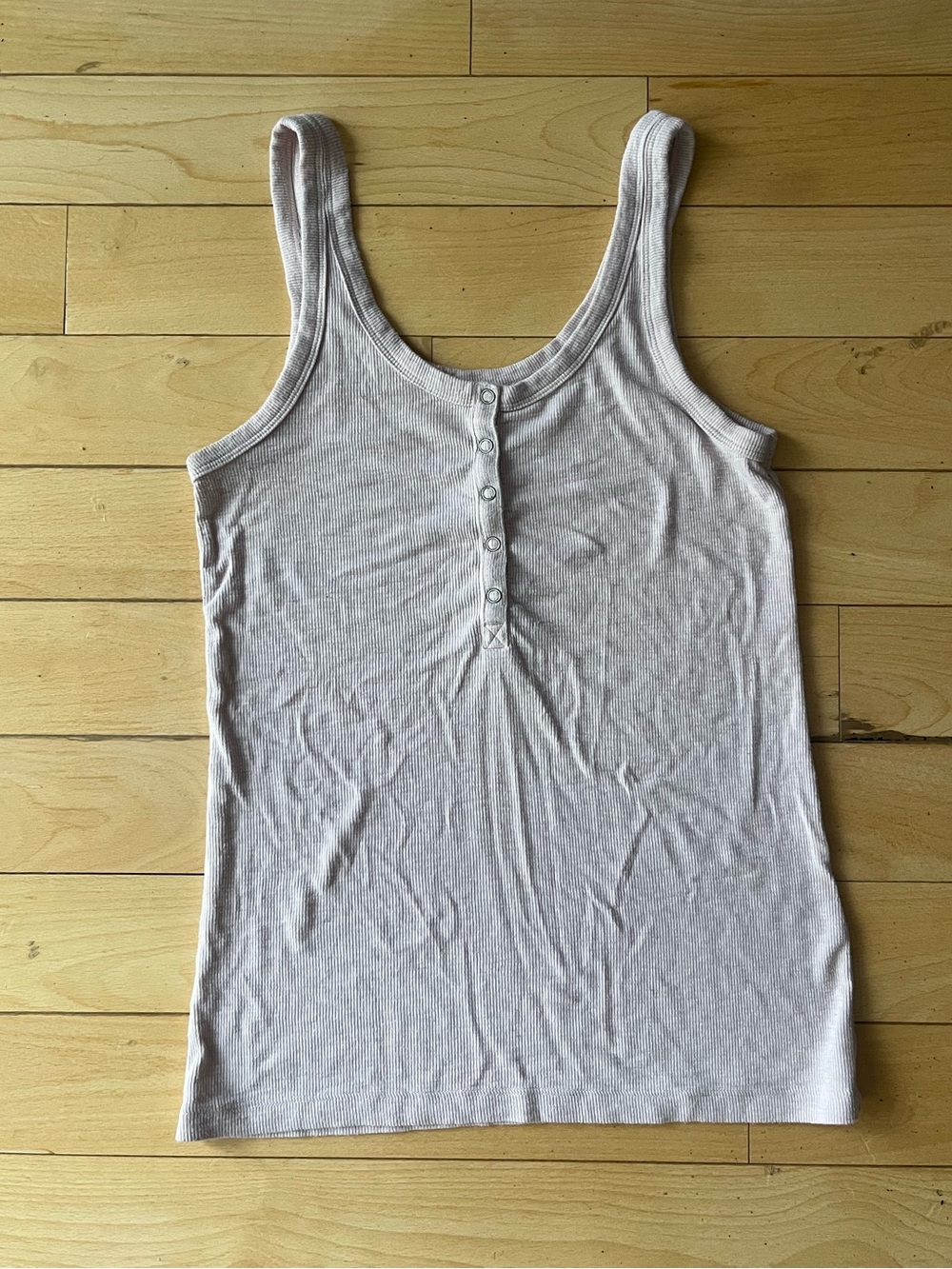 Aerie Saturday Henley Tank in Pale Pink